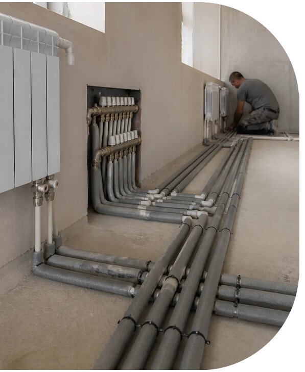 Прокладка труб отопления в Кушве для частных домов и объектов
